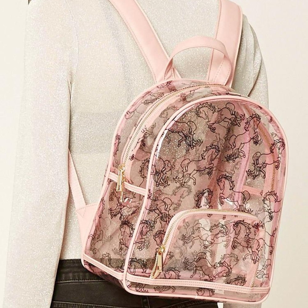 Clear Backpack Pink Forever 21